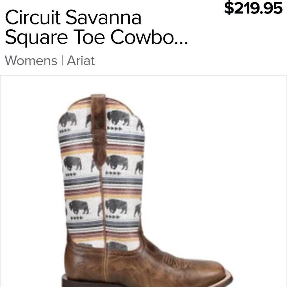 NIB Ariat circuit Savannah cowboy boots 6.5B - Picture 10 of 10
